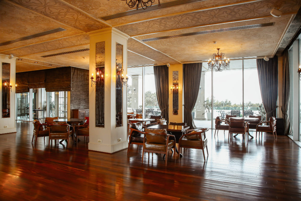 Elegant restaurant dining space
